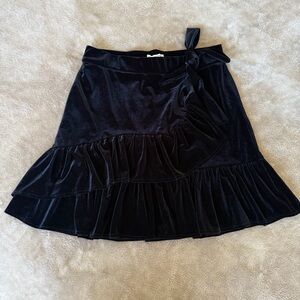 Carolina Belle Velvet Black Asymmetrical Bubble Skirt